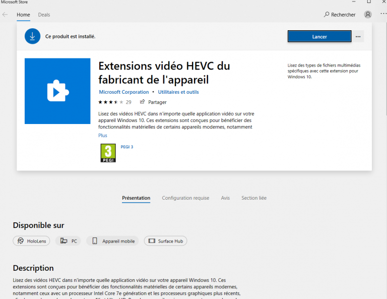 hevc video codec windows 10